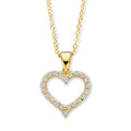 Collier mit Anhänger Herz 22 Zirkonia Silber 925/000 vergoldet