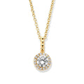 Collier mit Anhänger 17 Zirkonia Silber 925/000 vergoldet