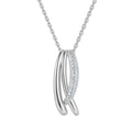 Collier Anhänger 3-reihig mit Zirkonia Silber 925/000 rhodiniert