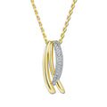Collier Anhänger 3-reihig mit Zirkonia Silber 925/000 vergoldet