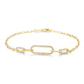 Armband 5 Elemente Zirkonia Silber 925/000 vergoldet