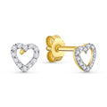 Ohrstecker Herz mit 24 Zirkonia Gold 333/000