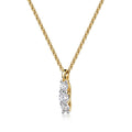 Collier mit Anhänger 3 Zirkonia Silber 925/000 vergoldet