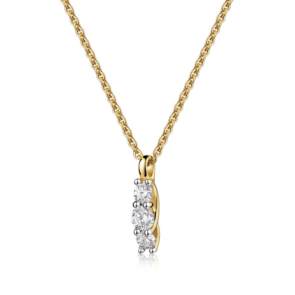 Collier mit Anhänger 3 Zirkonia Silber 925/000 vergoldet