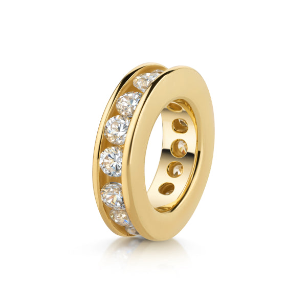 Charm Divider 14 Zirkonia Ø 8,5mm Silber 925/000 vergoldet
