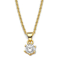 Collier mit Zirkonia 5mm Silber 925/000 vergoldet