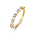 Damenring 11 Zirkonia weiß Silber 925/000 vergoldet