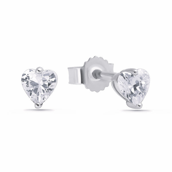 Ohrstecker Herz Zirkonia Silber 925/000 rhodiniert