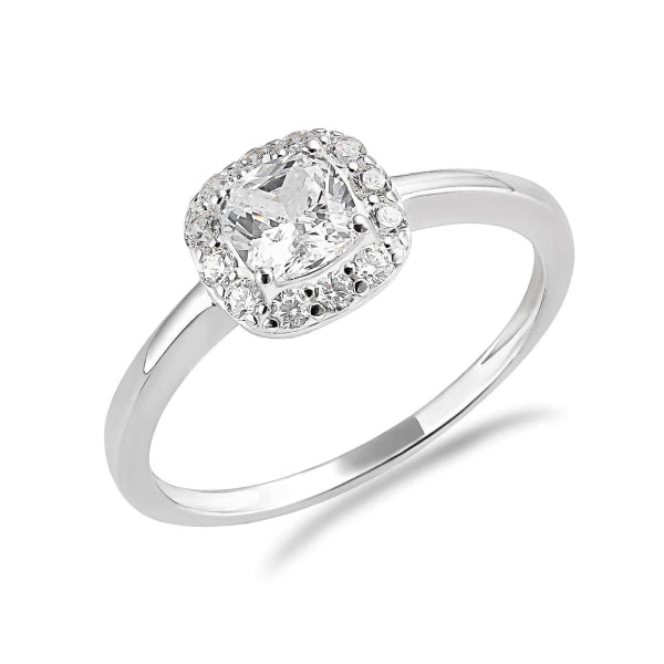 Ring 13 Zirkonia Silber 925/000 rhodiniert