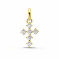 Anhänger Kreuz 10,5mm 6 Zirkonia Silber 925/000 vergoldet